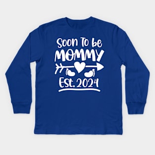 Soon To Be Mommy Est 2024 Kids Long Sleeve T-Shirt